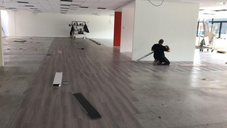 Chantier Fabricom pose vinyle